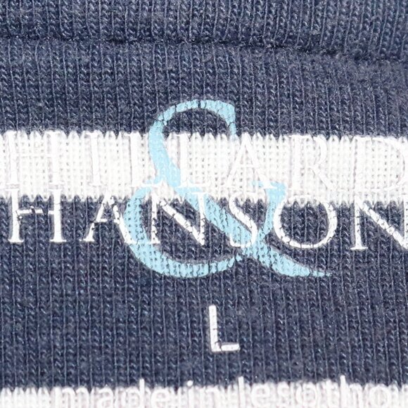 💙 Hillard & Hanson Blue & White Striped Blouse – 3/4 Sleeve – Large Classic - Picture 2 of 5